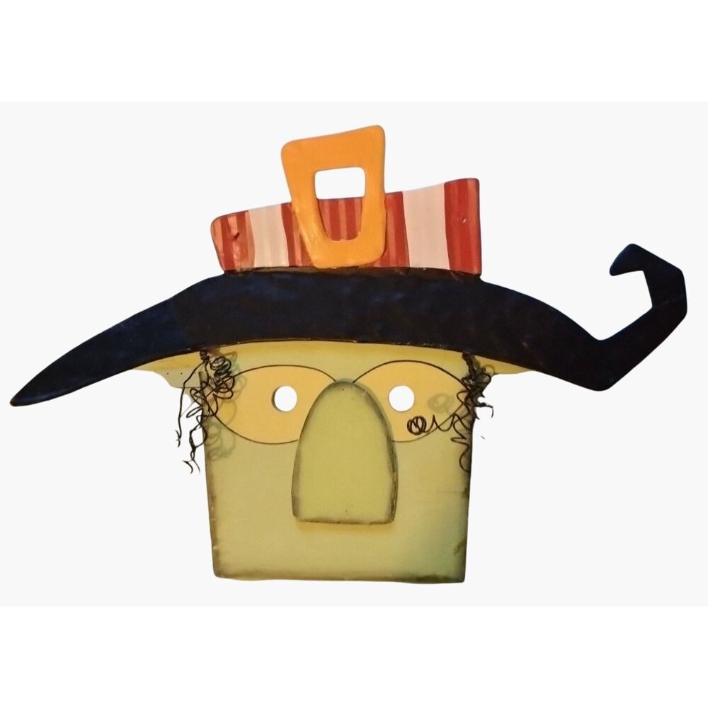 Handcrafted Witch Face Wall Craft Rustic Primitive
